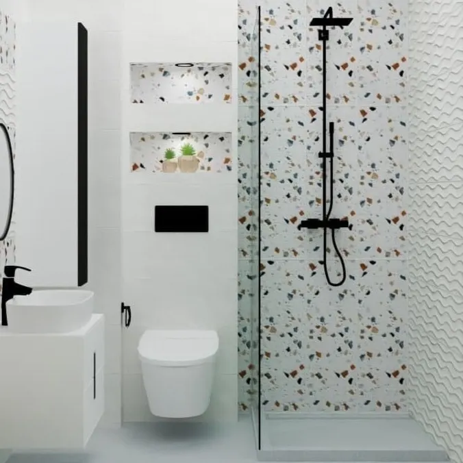 desain kamar mandi putih modern