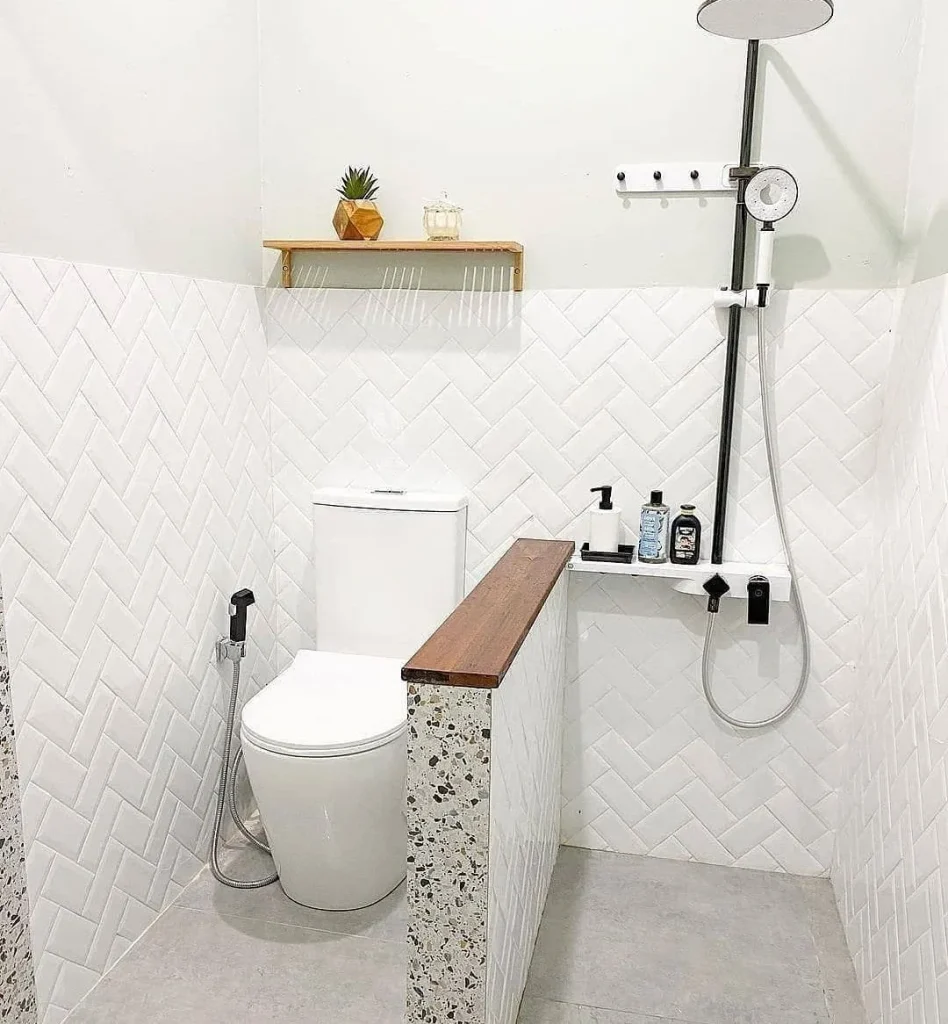 model kamar mandi minimalis dengan sekat minimalis