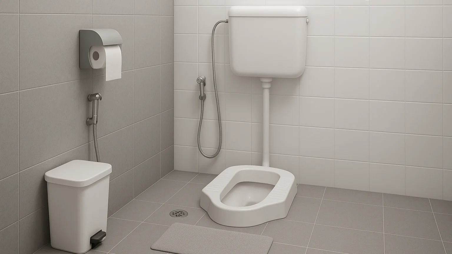 3 Desain Kamar Mandi Minimalis WC Jongkok yang Cantik