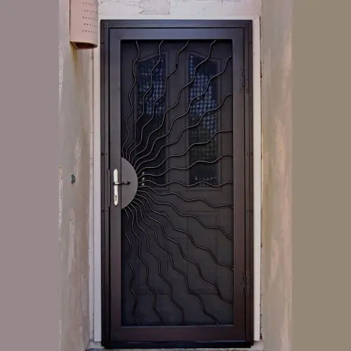 Teralis Pintu Motif Gelombang Matahari