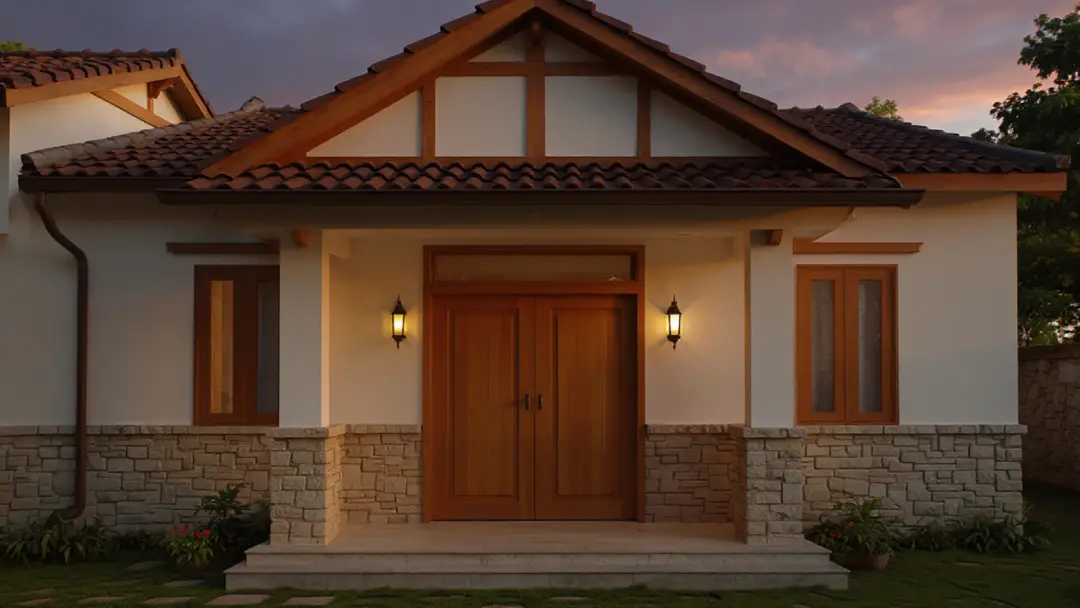 fasad dengan motif pintu minimalis 2 pintu