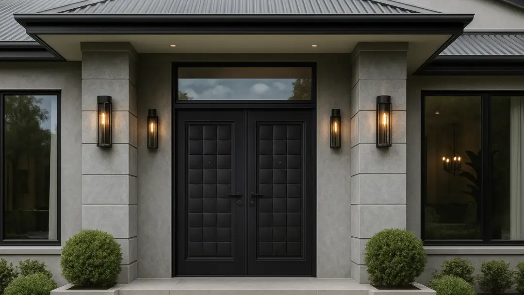 Pintu Rumah Modern Berwarna Gelap untuk Tampilan Mewah