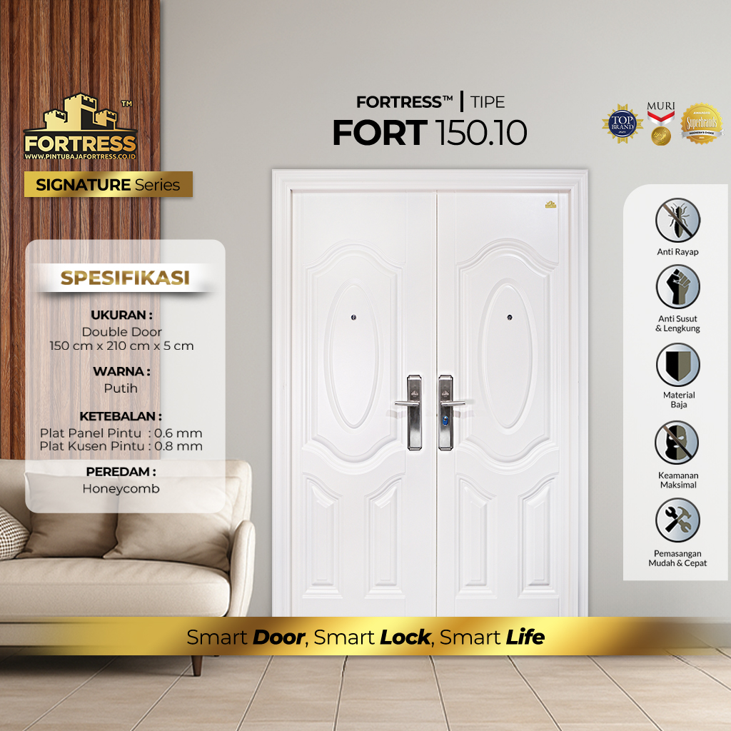 pintu baja fortress tipe fort 150.10 putih