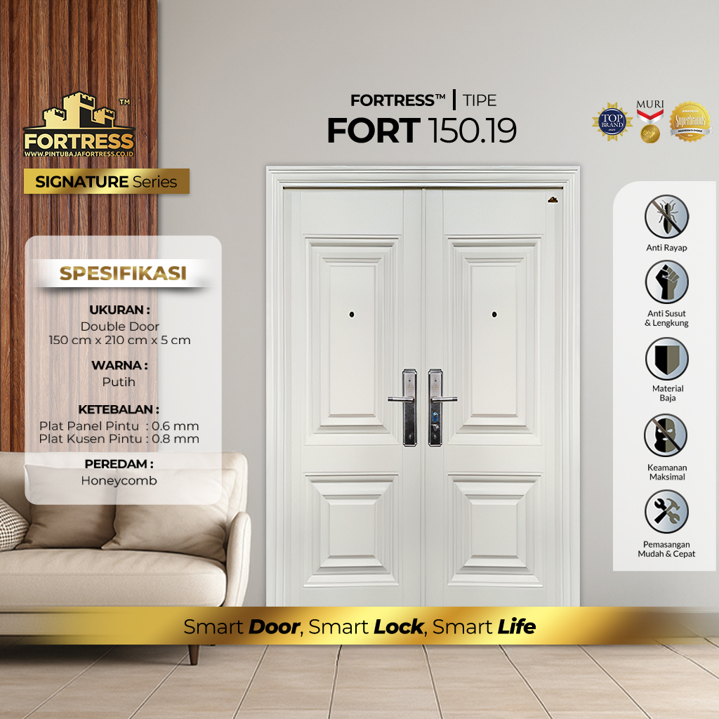 pintu baja fortress tipe Fort 150.19 putih
