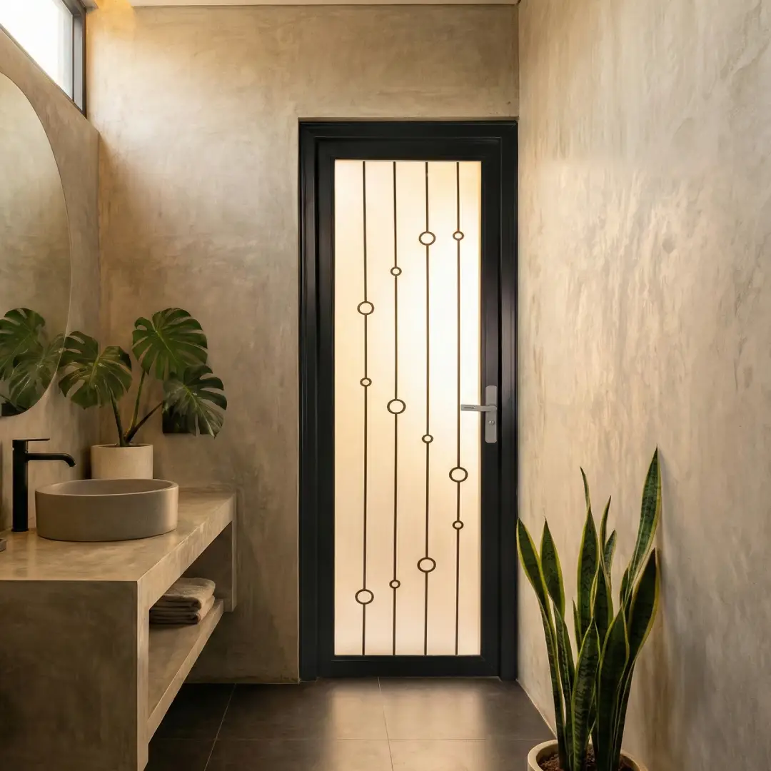 Pintu Aluminium Aluminos hitam minimalis
