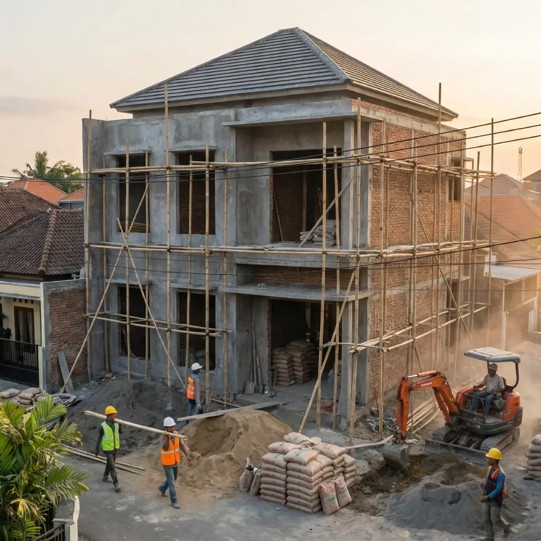 bangun rumah 2 lantai