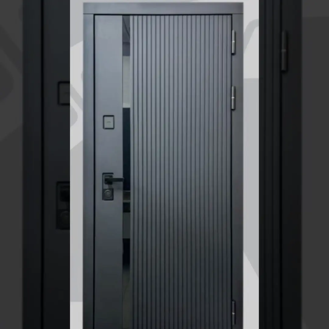 Pintu Hitam Aluminium Elegan