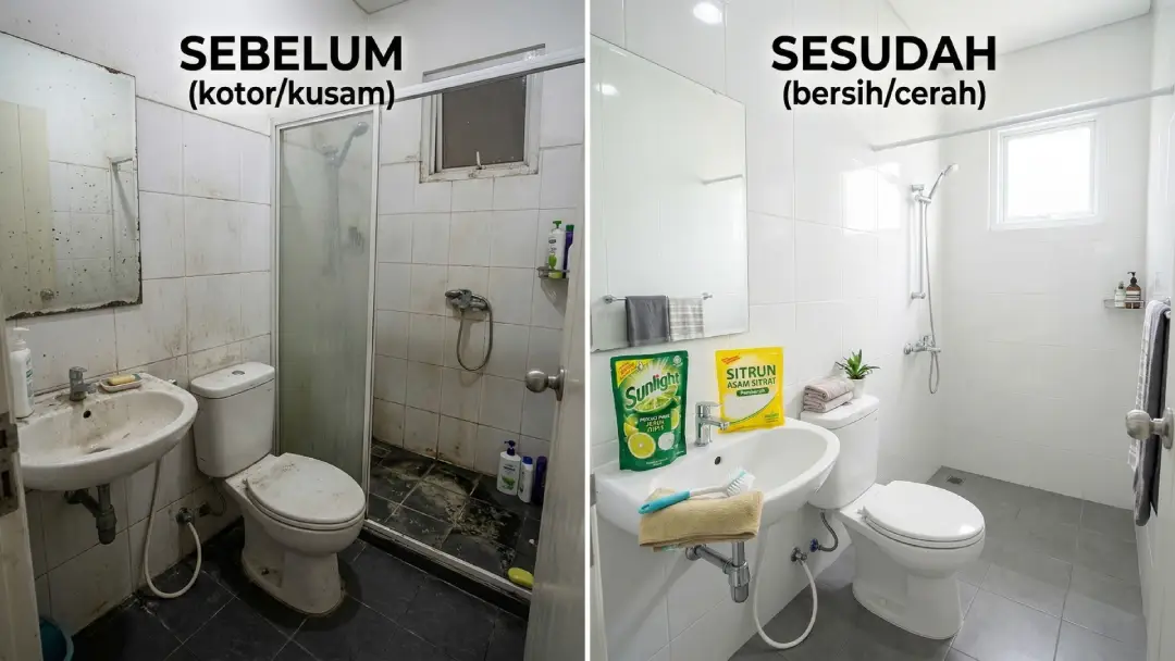 Cara Membersihkan Kamar Mandi dengan Sitrun dan Sunlight