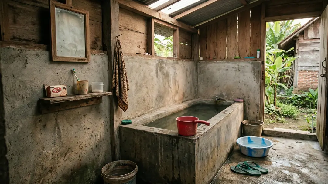 Model Kamar Mandi Sederhana di Kampung yang Bikin Nostalgia
