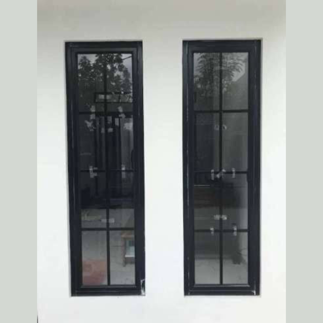 Jendela Hitam Aluminium dengan Banyak Sekat