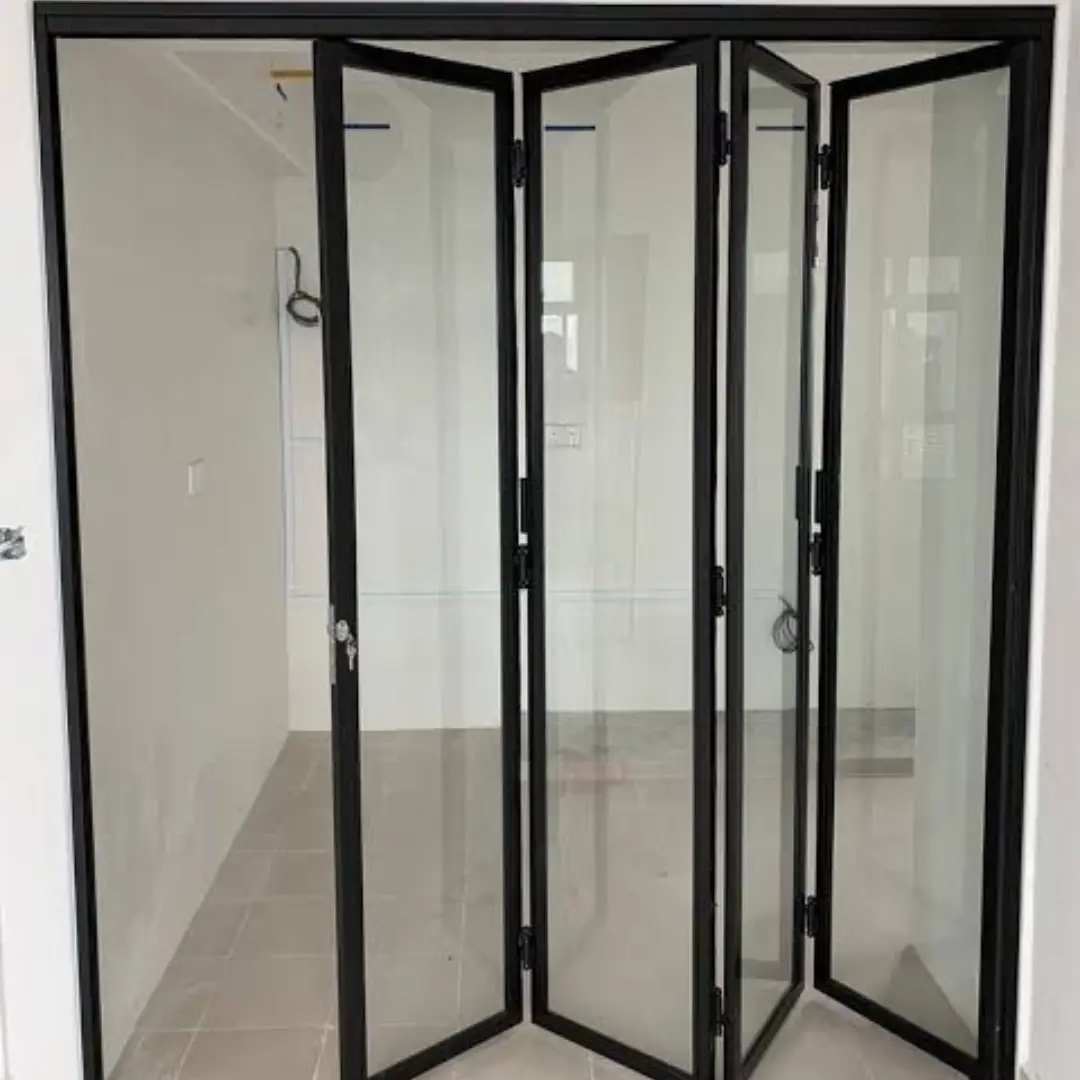 Pintu Kaca Lipat 4 Daun dengan Frame Tipis