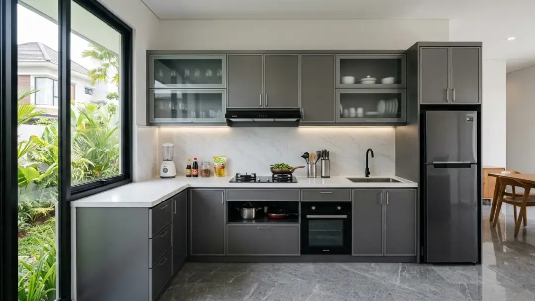 model kitchen set aluminium