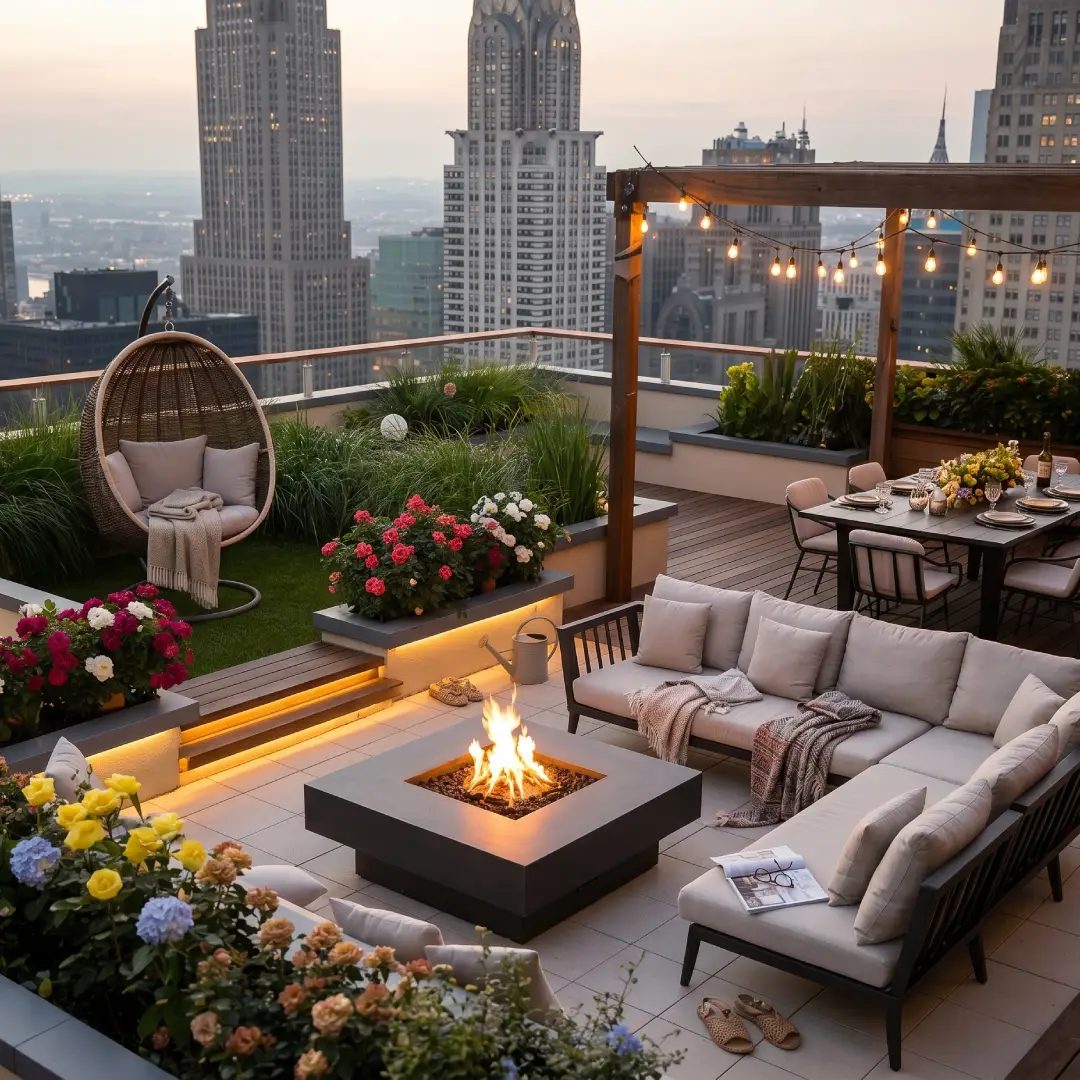 Rooftop Model Taman Mini dengan Ayunan dan Sofa