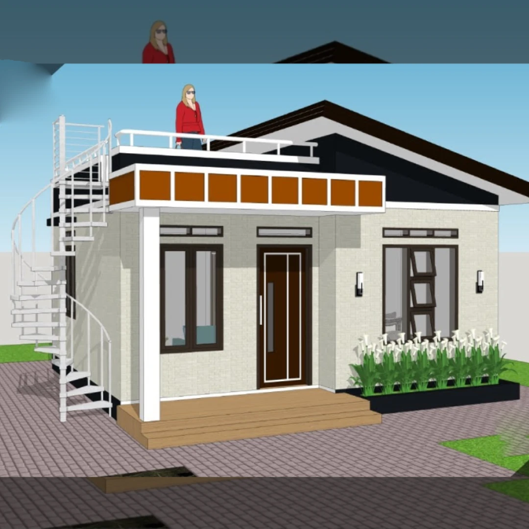 Rooftop dengan Tangga Spiral