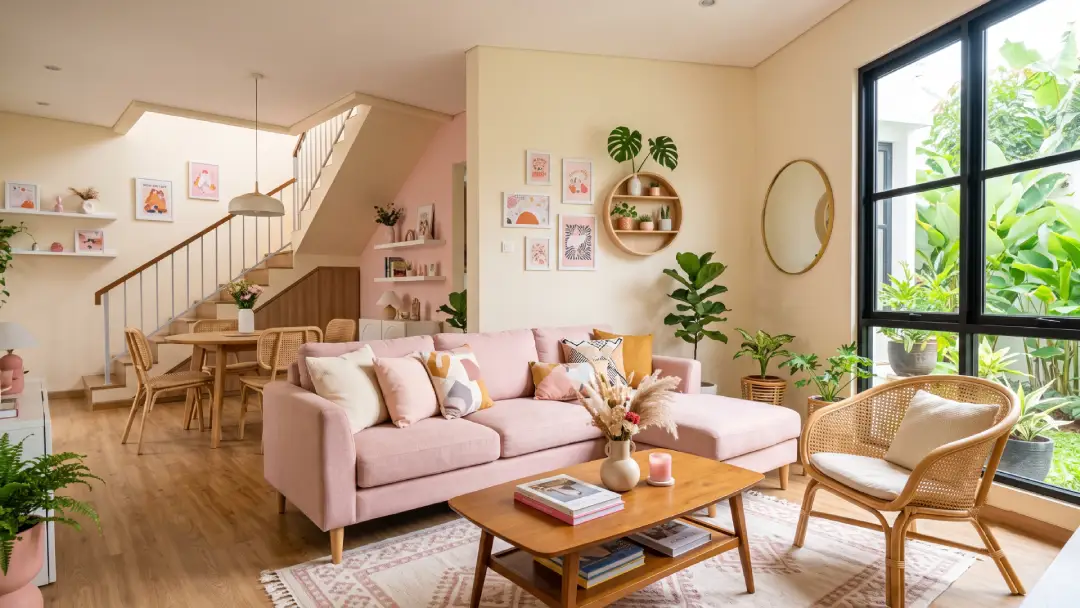 Desain Interior Warna Cream Pink