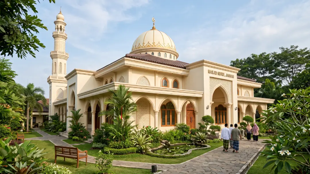 cat masjid warna cream
