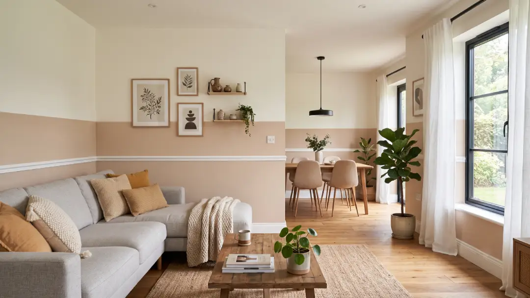interior rumah warna cream dan coksu