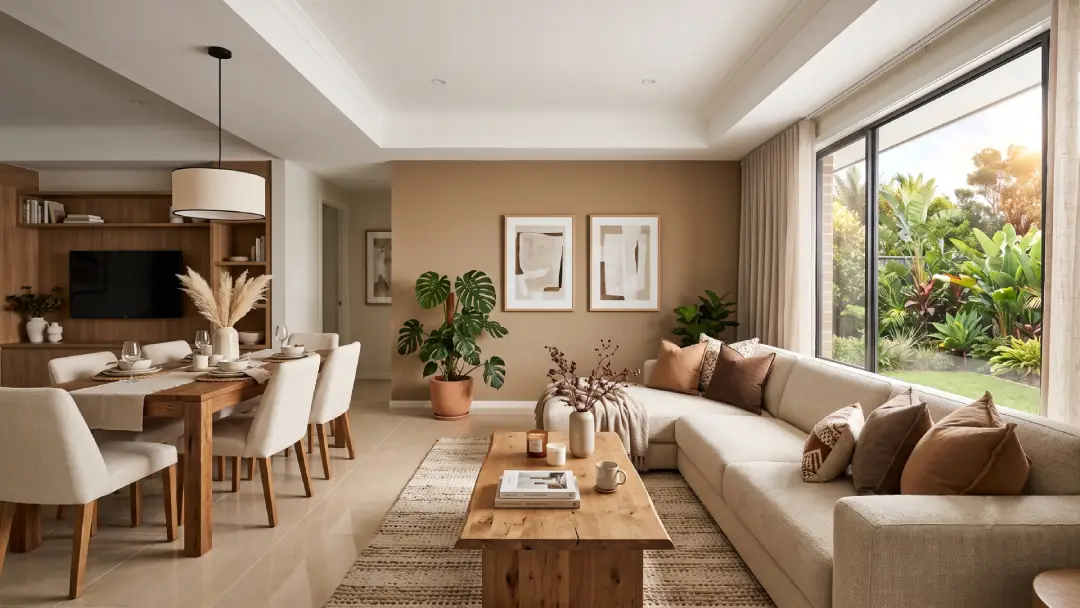 interior rumah warna cream mocca