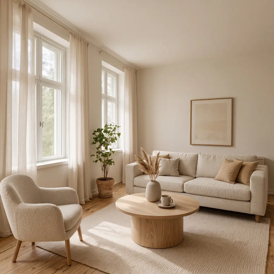 interior rumah warna cream
