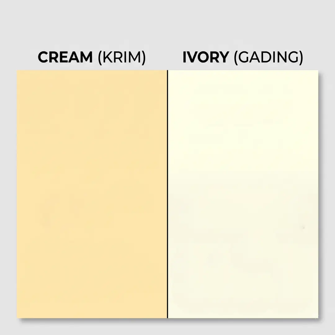 perbedaan warna cream dan ivory