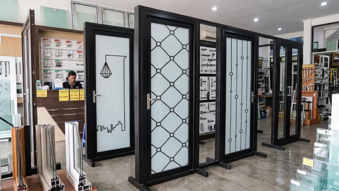 Auto Elegan! Pintu Kamar Mandi Aluminium Warna Hitam Fortress Aluminos