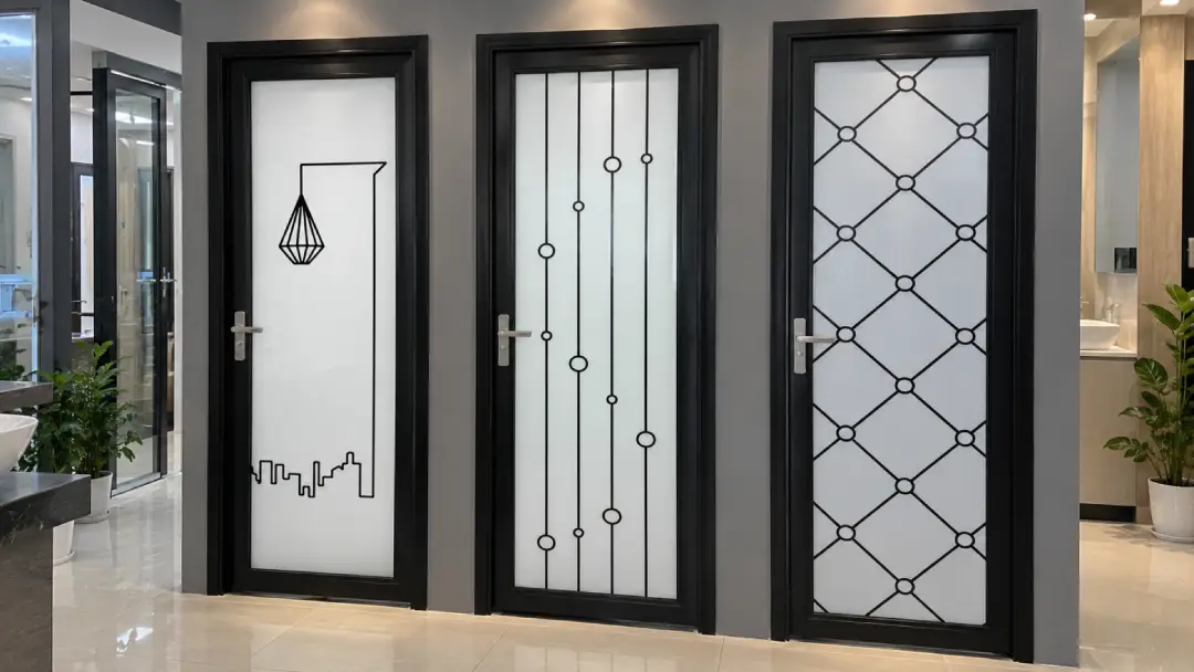 Pintu Kamar Mandi Kaca Hitam Fortress Aluminos